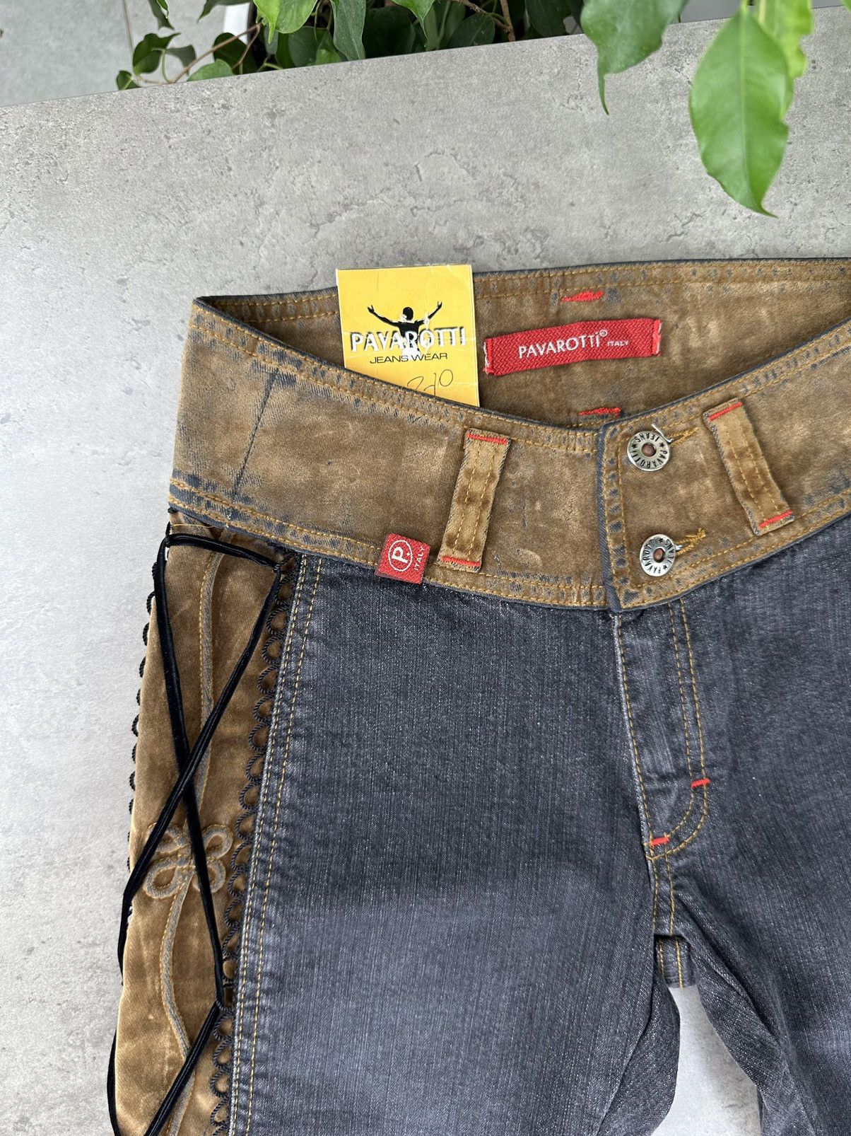 20471120 × Seditionaries × Vintage Vintage Flared Lace-up Jeans Y2K Size 25" / US 0 / IT 36 - 2 Thumbnail