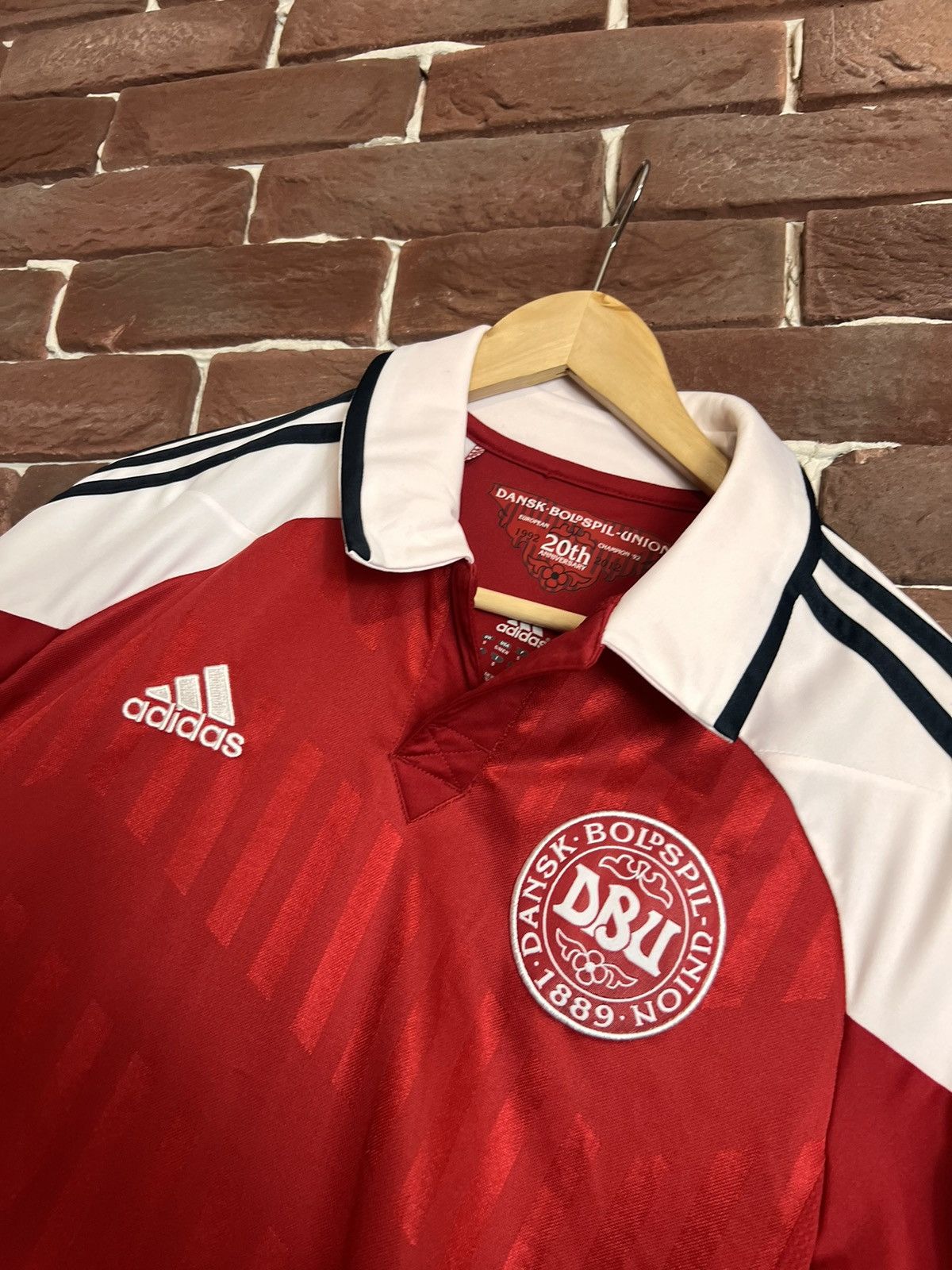 Adidas Rare Vintage Adidas Dansk Boldspil Y2K L Jersey Soccer Kit Size US S / EU 44-46 / 1 - 4 Thumbnail