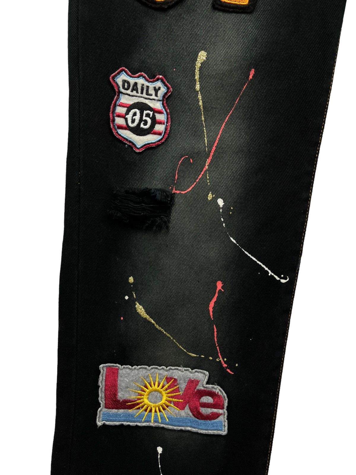 If Six Was Nine 🔥DOPE💥DAILY NEWS Japan Double Waist Splash Multi Patches Size US 32 / EU 48 - 6 Thumbnail