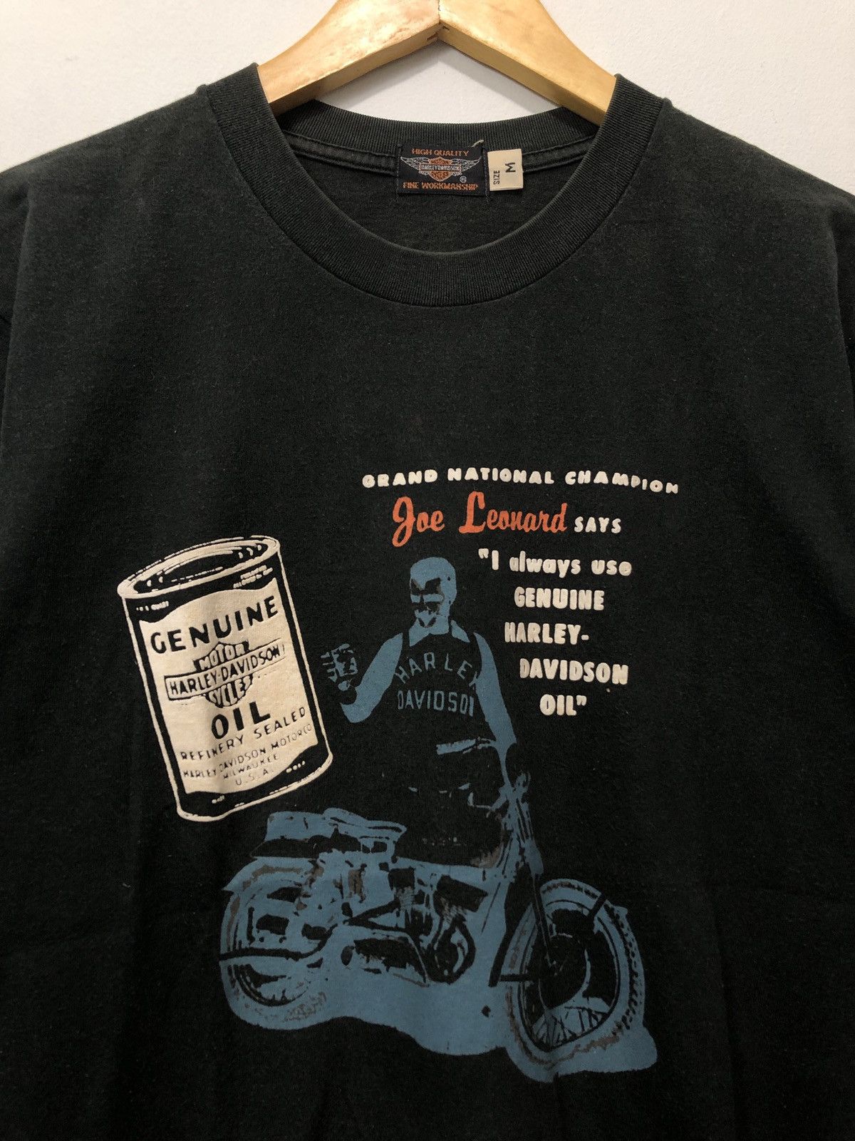 Harley Davidson × Vintage Vintage Harley Davidson Joe Leonard Oil Promo T-Shirt Size US M / EU 48-50 / 2 - 2 Thumbnail