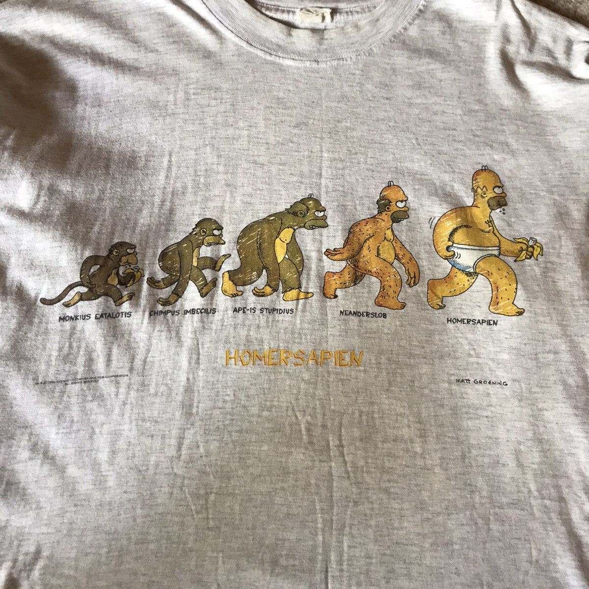 Vintage The Simpsons 1996 Homersapien Vintage Tee Matt Groening Size US XL / EU 56 / 4 - 3 Thumbnail