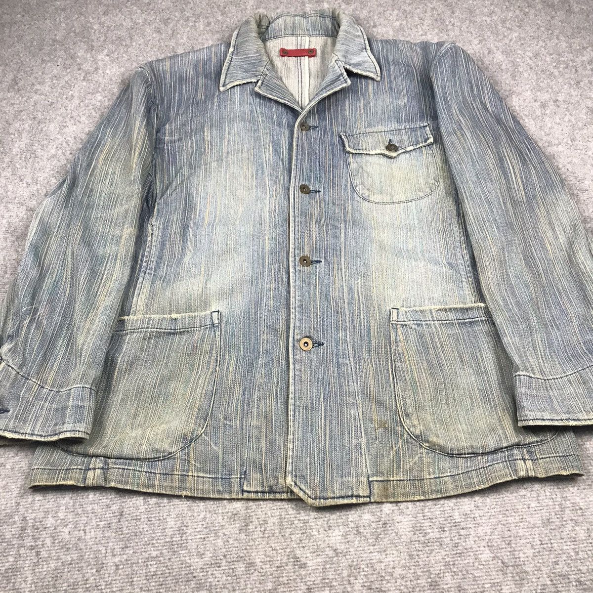 Blue Blue Japan × Japanese Brand DENIM JAPANESE BUTTON UP JACKET Size US L / EU 52-54 / 3 - 2 Thumbnail