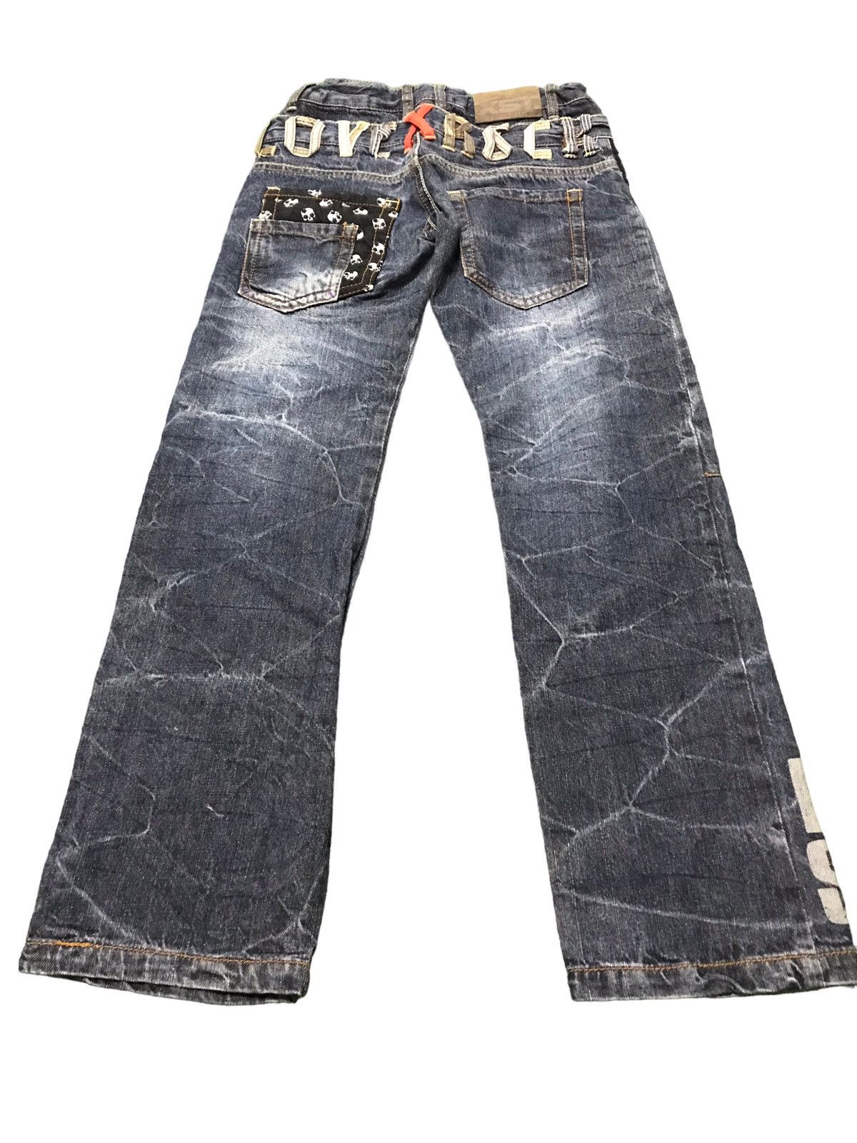🔥BEST OFFER🔥 Batsu Studio Double Waist Skull Denim Jeans