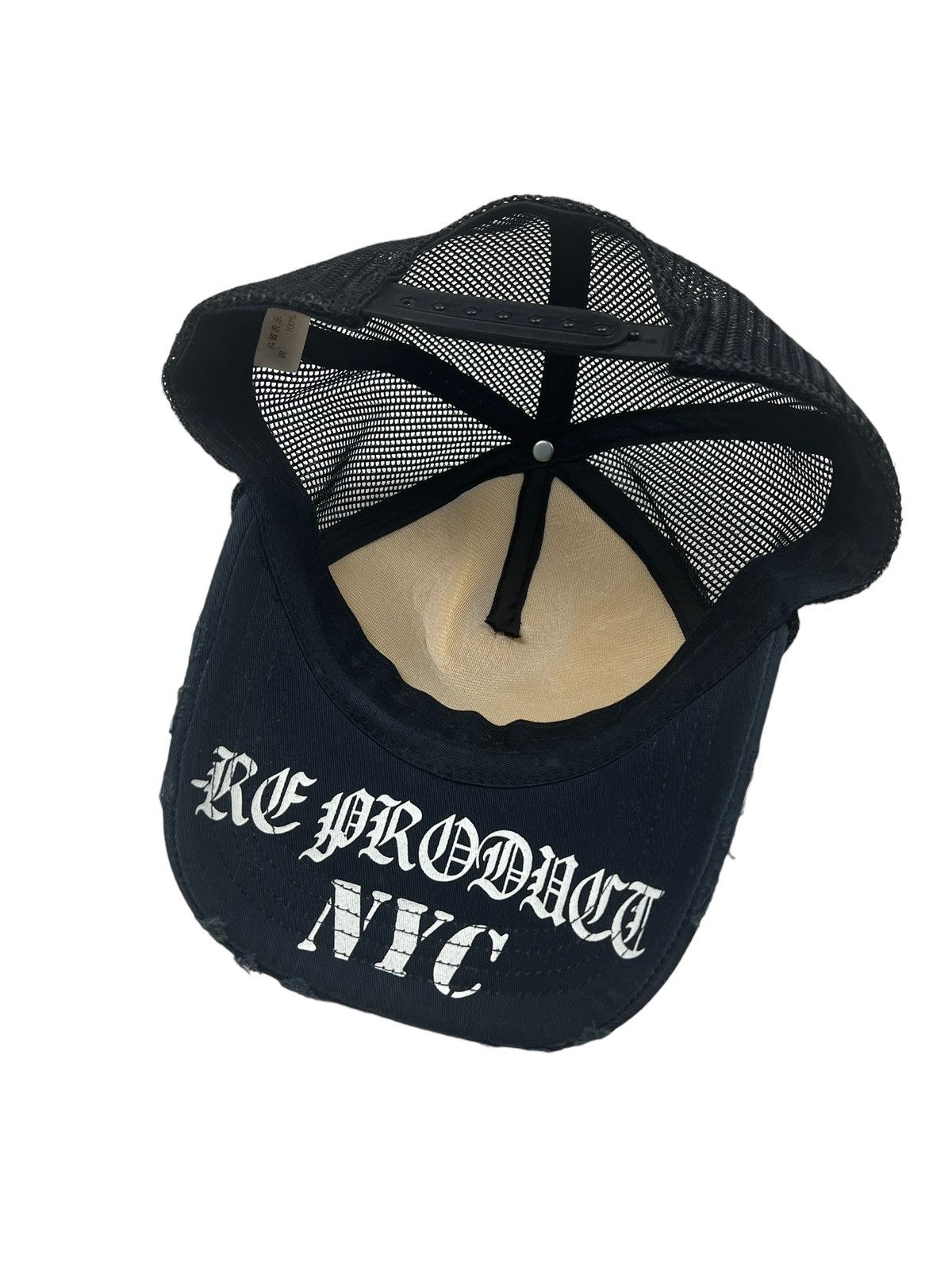 Japanese Brand Re Product NYC Skull Mesh Distressed Trucker Hat Size ONE SIZE - 6 Thumbnail