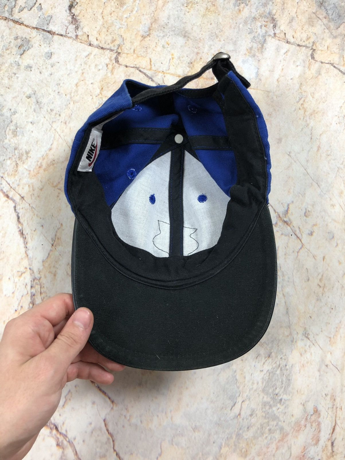 Nike × Vintage Nike vintage hat cap navy big logo rare Size ONE SIZE - 5 Thumbnail
