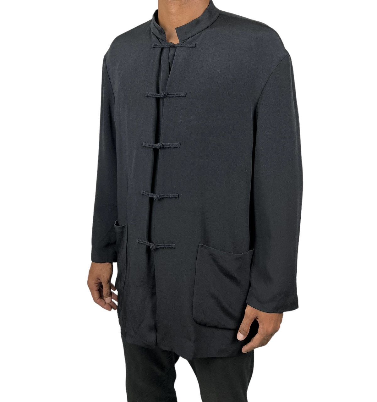 Yohji Yamamoto 💥 YS FOR MEN YOHJI YAMAMOTO SILK MANDARIN JACKET Size US L / EU 52-54 / 3 - 4 Thumbnail