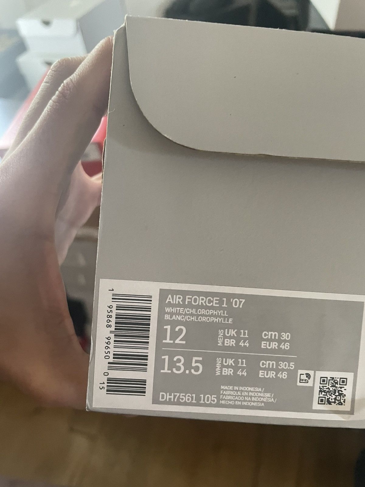 Nike Nike Air Force 1 White Chlorophyll Size US 12 / EU 45 - 10 Thumbnail