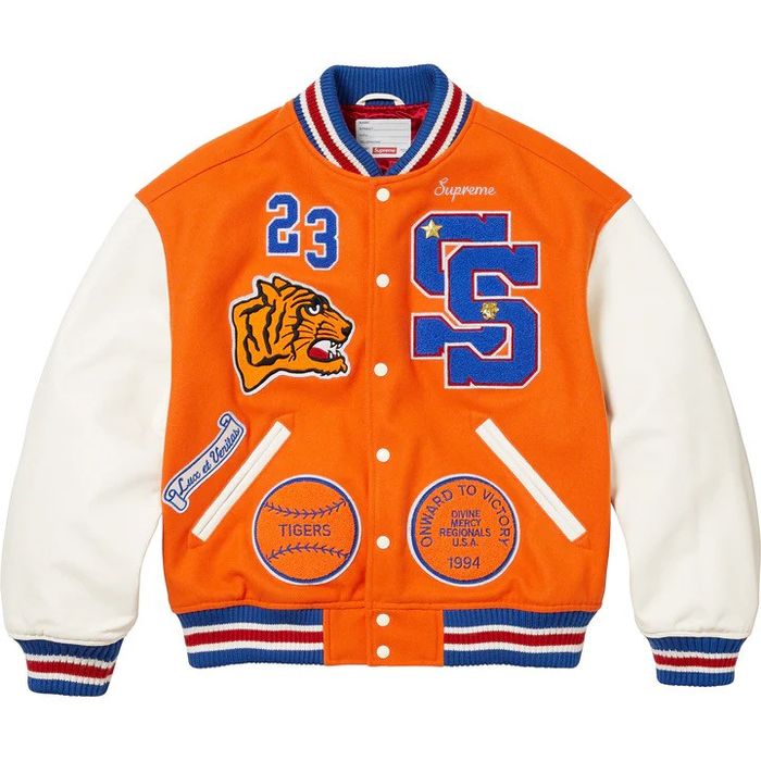 Supreme varsity outlet jacket playboi carti