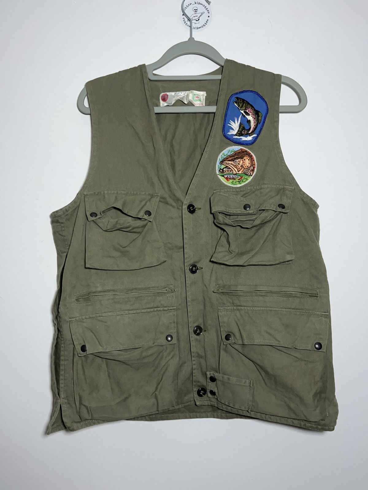 Vintage 80s vintage Italy fishing cargo vest jacket khaki Size US M / EU 48-50 / 2 - 1 Thumbnail