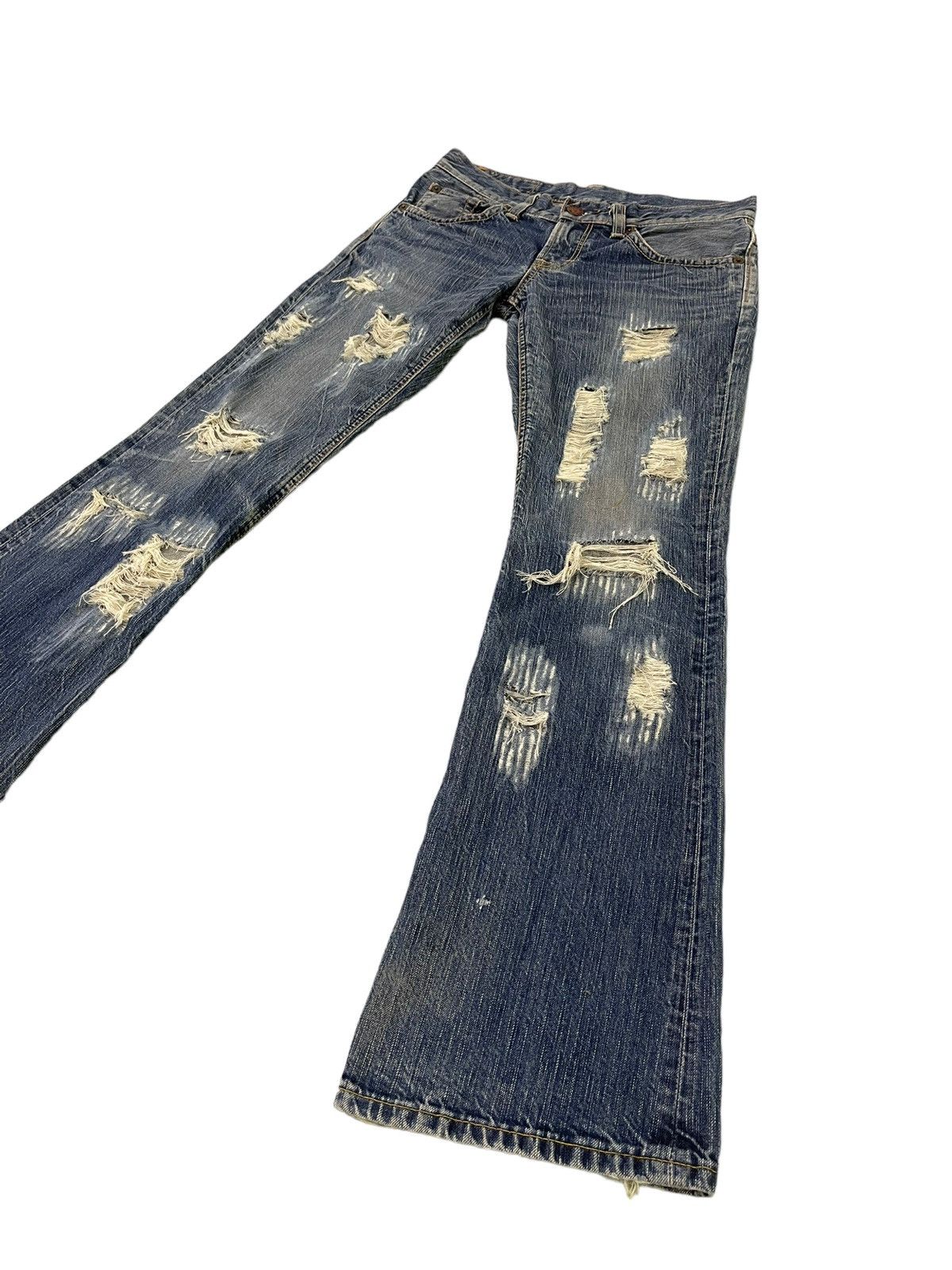 Edwin Flare Jeans Edwin Japan Distress Low Rise Boot Cut 6🟦1 Size US 31 - 1 Thumbnail