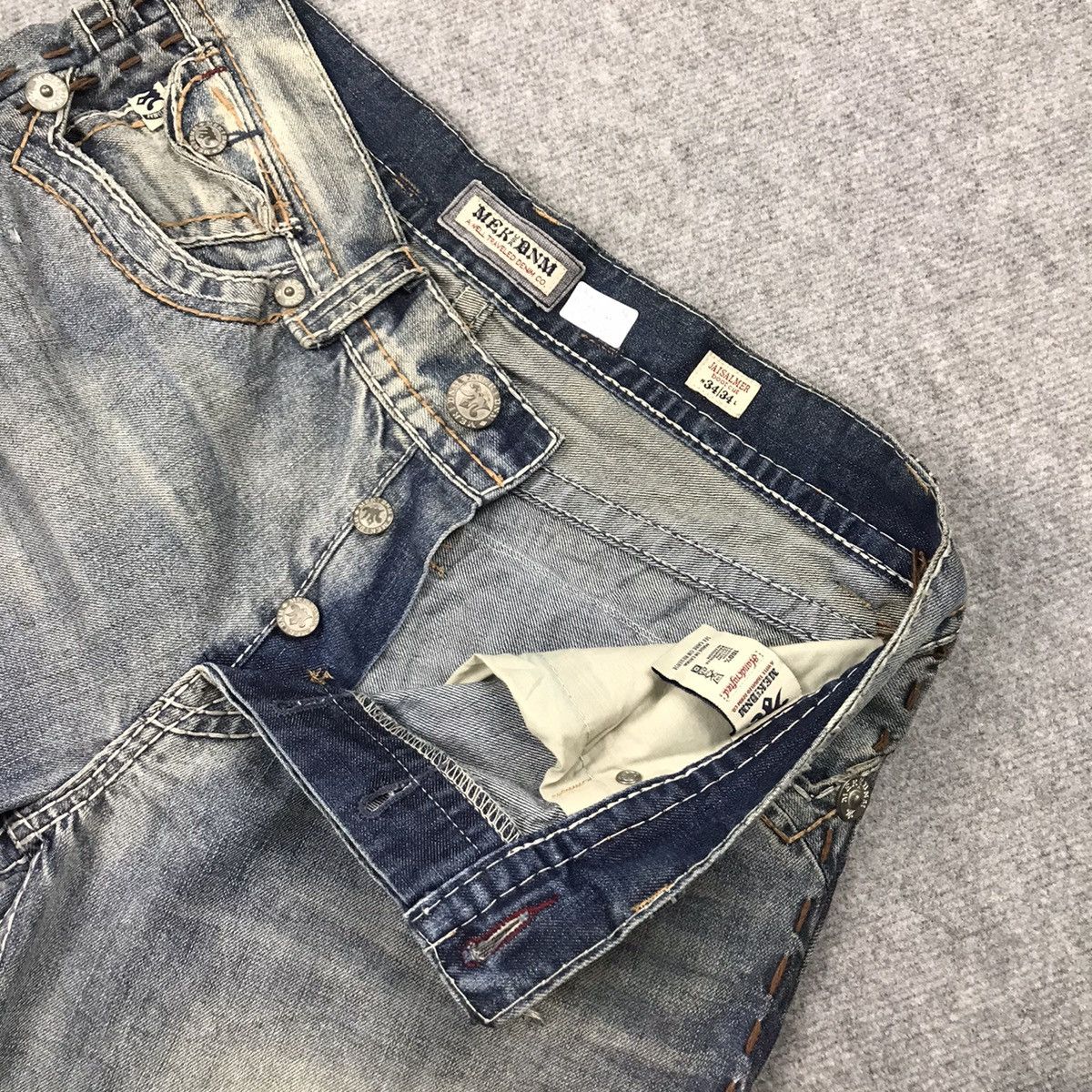 Japanese Brand × Mek Denim BLUE FADED🔥MEK DENIM DISTRESSED DENIM PANTS Size US 34 / EU 50 - 20 Thumbnail