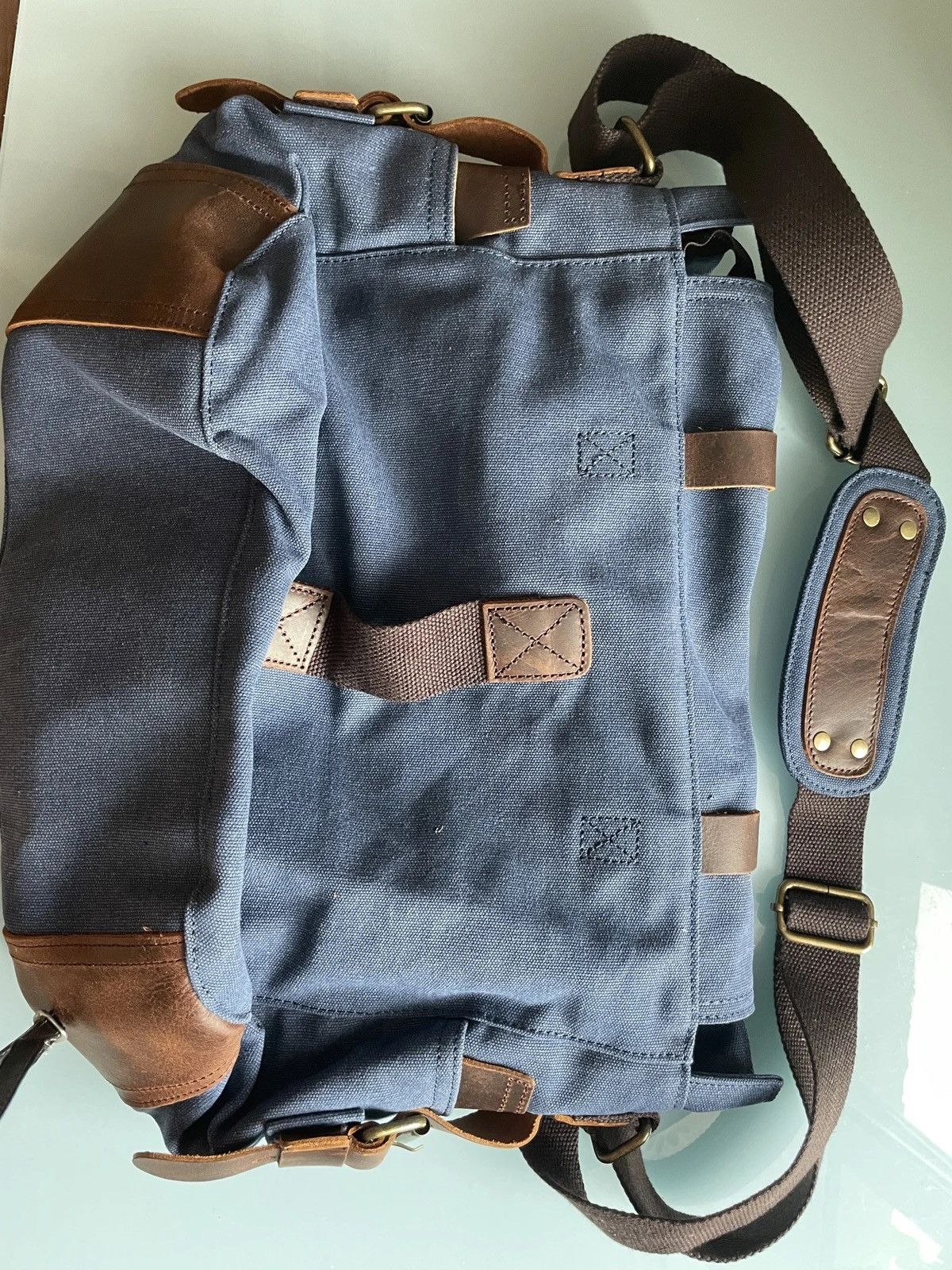 Designer × Japanese Brand Unisex Canvas Leather Messenger Bag Size ONE SIZE - 3 Thumbnail