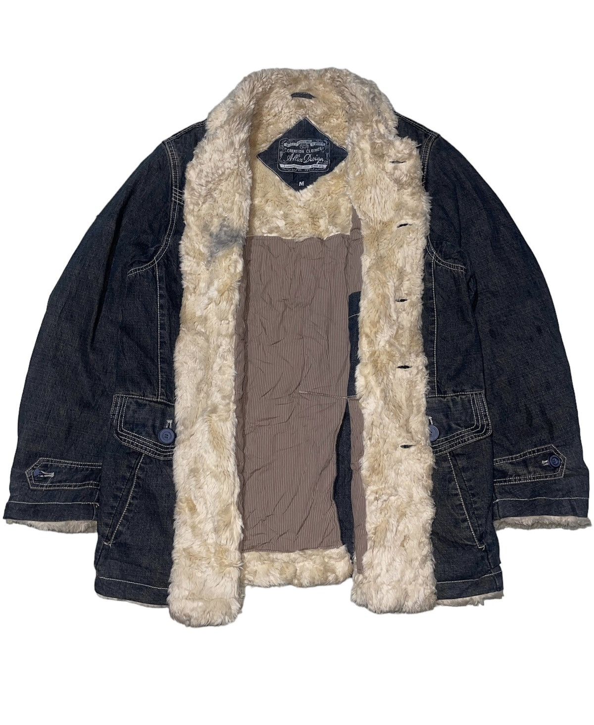Japanese Brand Vintage Allix Design Fur Denim Jacket Size US M / EU 48-50 / 2 - 6 Thumbnail