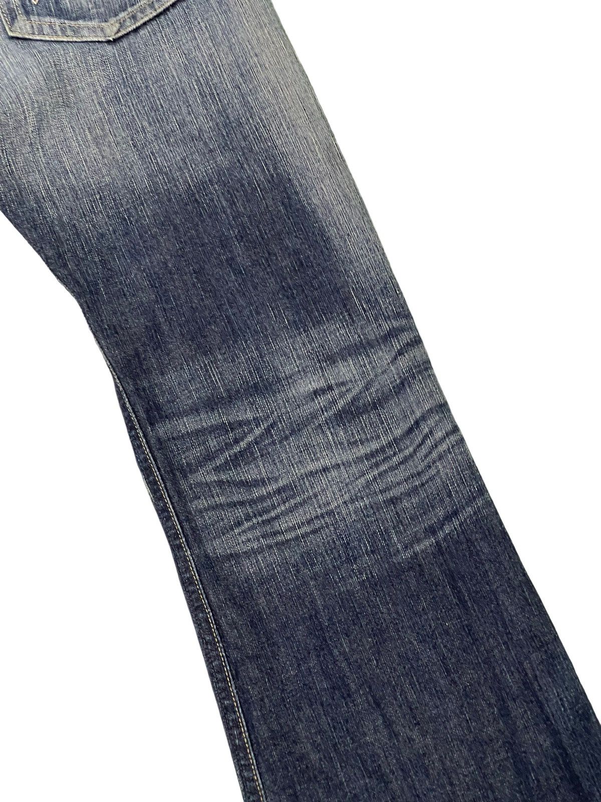 Edwin Flare Jeans Edwin Distress Acid Wash Low Rise Boot Cut 5🟦5T Size US 31 - 18 Thumbnail