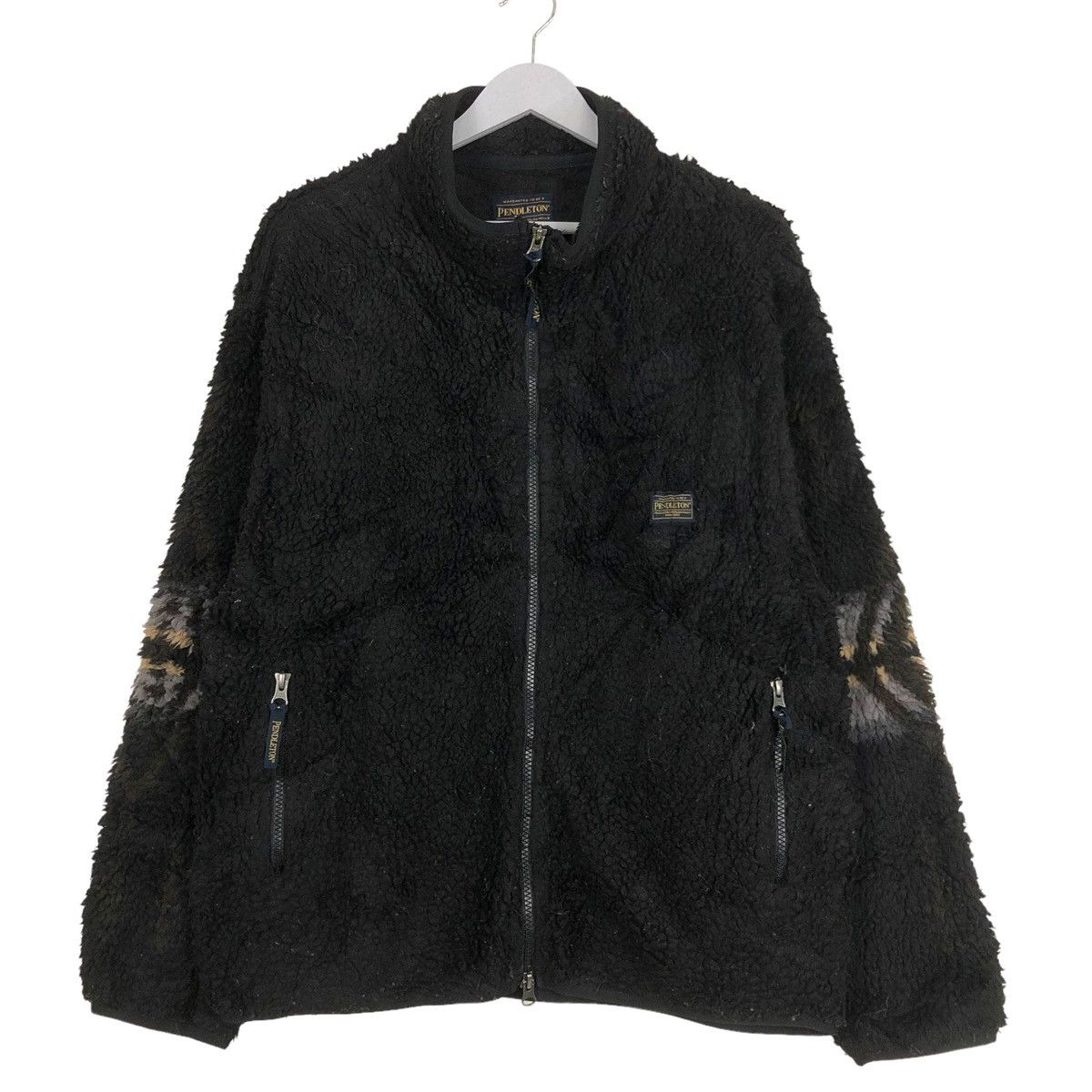 Native × Pendleton 💥VINTAGE PENDLETON DEEPILE NAVAJO FLEECE JACKET Size US L / EU 52-54 / 3 - 2 Thumbnail