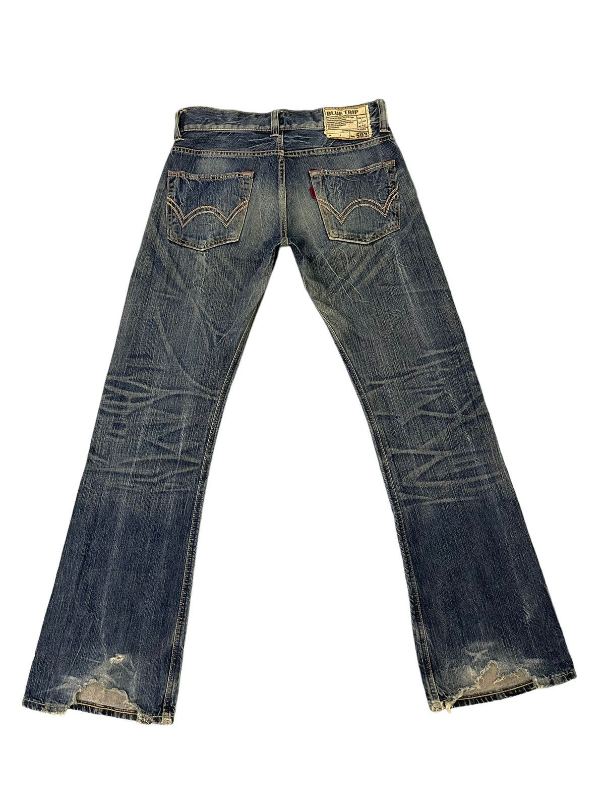 Edwin Flare Jeans Edwin Japan Distress Acid Wash Boot Cut 6🟦1 Size US 32 / EU 48 - 11 Thumbnail