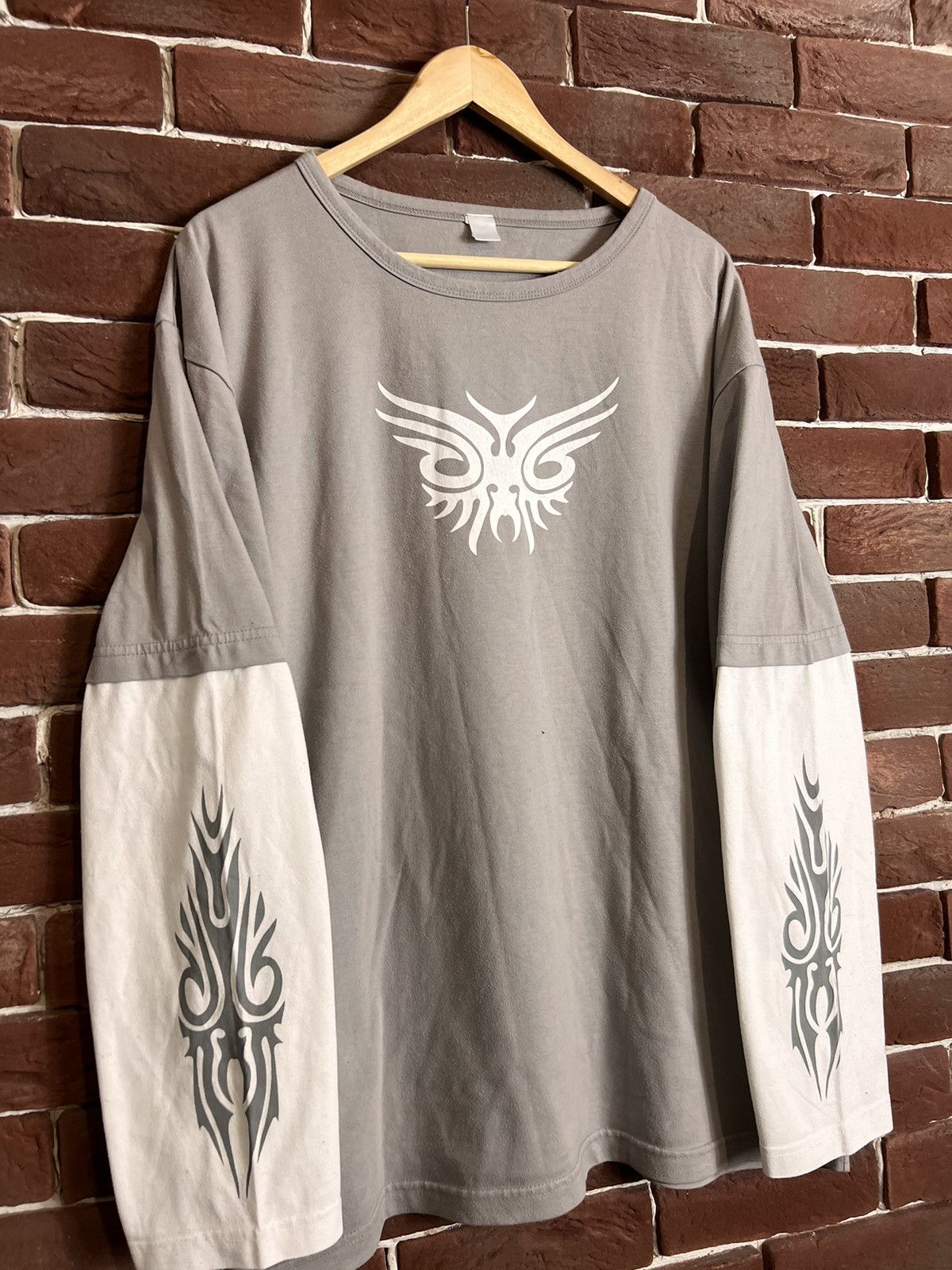 Tribal Streetwear Vintage Y2k 00s Tribal Rave Black Rock Metal Longsleeve Size US XL / EU 56 / 4 - 3 Thumbnail