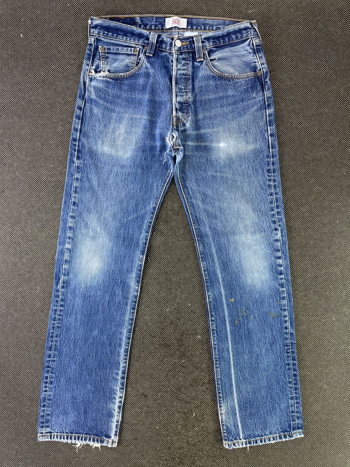 image of Levis x Vintage Levi's 501 Ripped Blue Washed Jeans 32 X 32 - J290, Men's