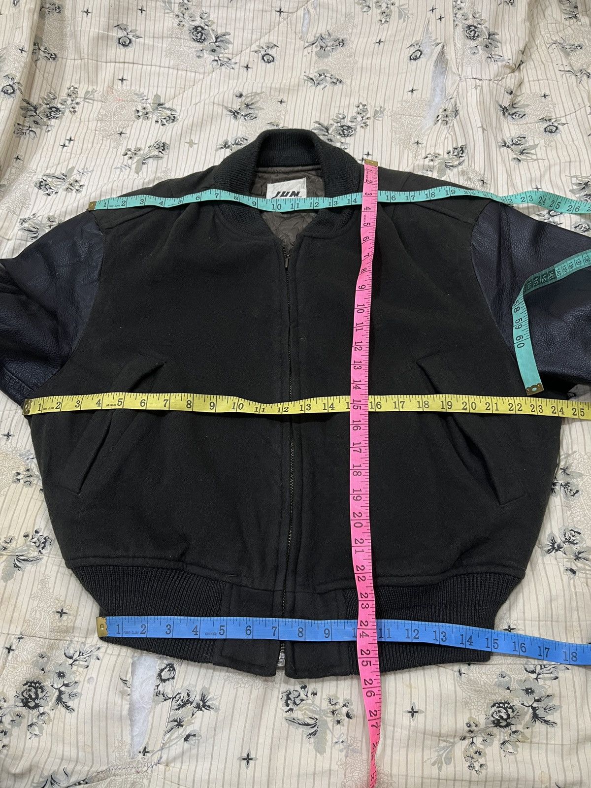 Genuine Leather (Uuuu). VINTAGE JUN MEN VARSITY BOMBER JACKET Size US M / EU 48-50 / 2 - 17 Thumbnail
