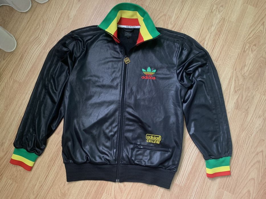 Adidas Rare 🖤Adidas Chile 62 Rasta Jamaica Track Jacket Bob Marley ...