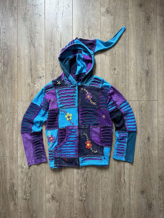 Vintage Avant Garde Patchwork Vintage USA Trapper Y2K Hoodie Grailed