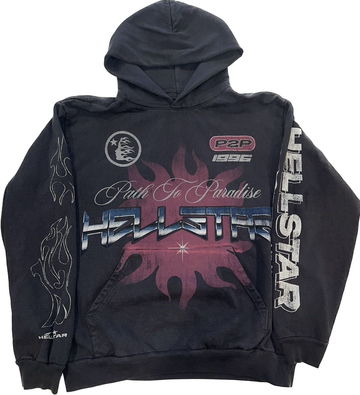 Hellstarパーカー Hellstar If You Dont Like Us Beat Us Hoodie White Men's