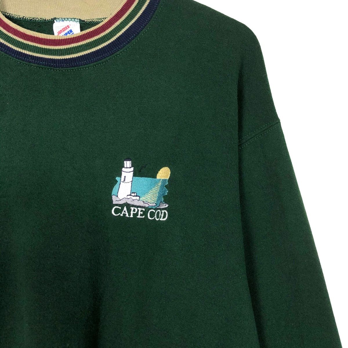Vintage 💥90s CAPE COD USA EMBROIDERED LOGO RINGER CREWNECK Size US M / EU 48-50 / 2 - 5 Thumbnail