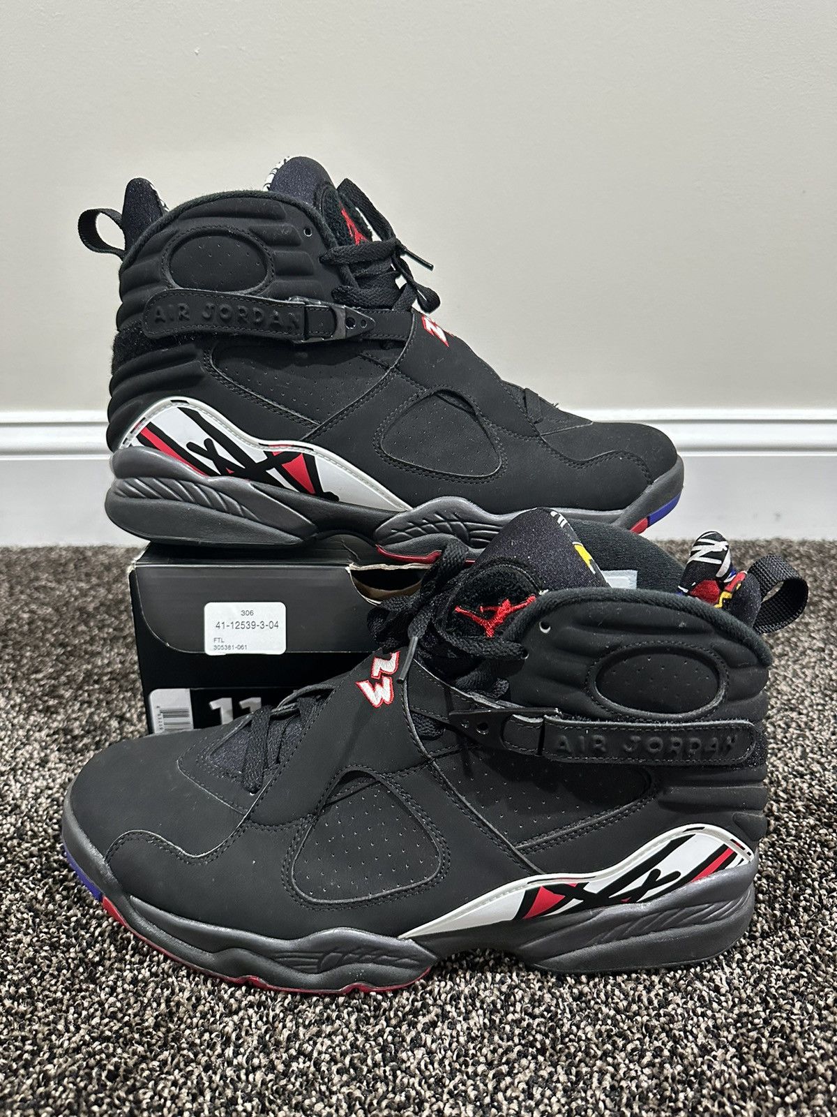 image of Air Jordan 8 Retro Playoff Bred 2013 Sneaker in Black, Men's (Size 11)