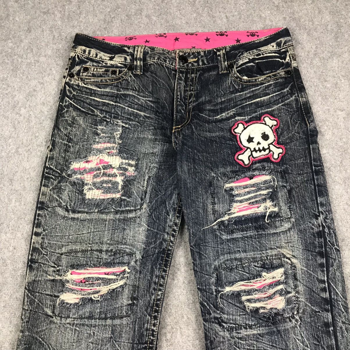 Japanese Brand ACID WASH JEANS JAPANESE PUNK BLUE FADED DISTRESSED PANTS Size US 34 / EU 50 - 5 Thumbnail