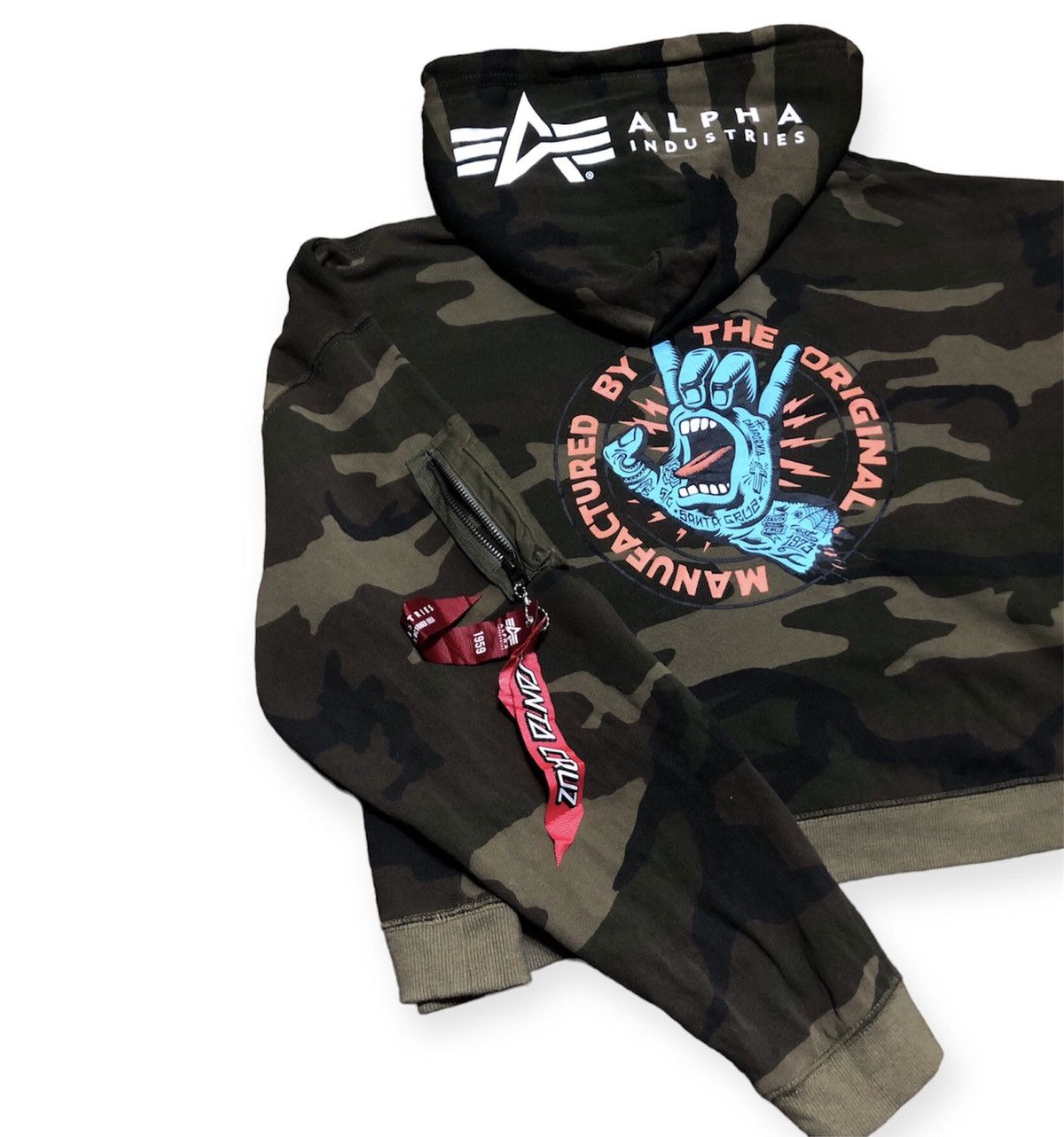 image of Alpha X Santa Cruz Skateboard Camouflaged Hoodie, Women's (Size Large)