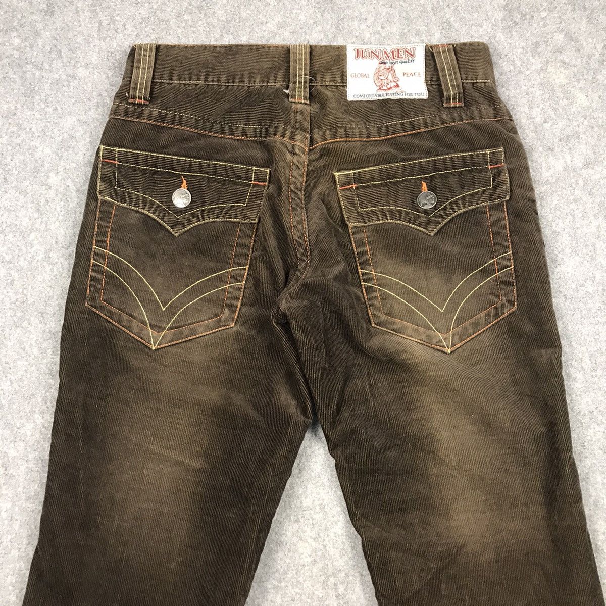 Japanese Brand FLARED CORDUROY🔥JUN MEN BROWN BOOTCUT PANTS Size US 30 / EU 46 - 15 Thumbnail