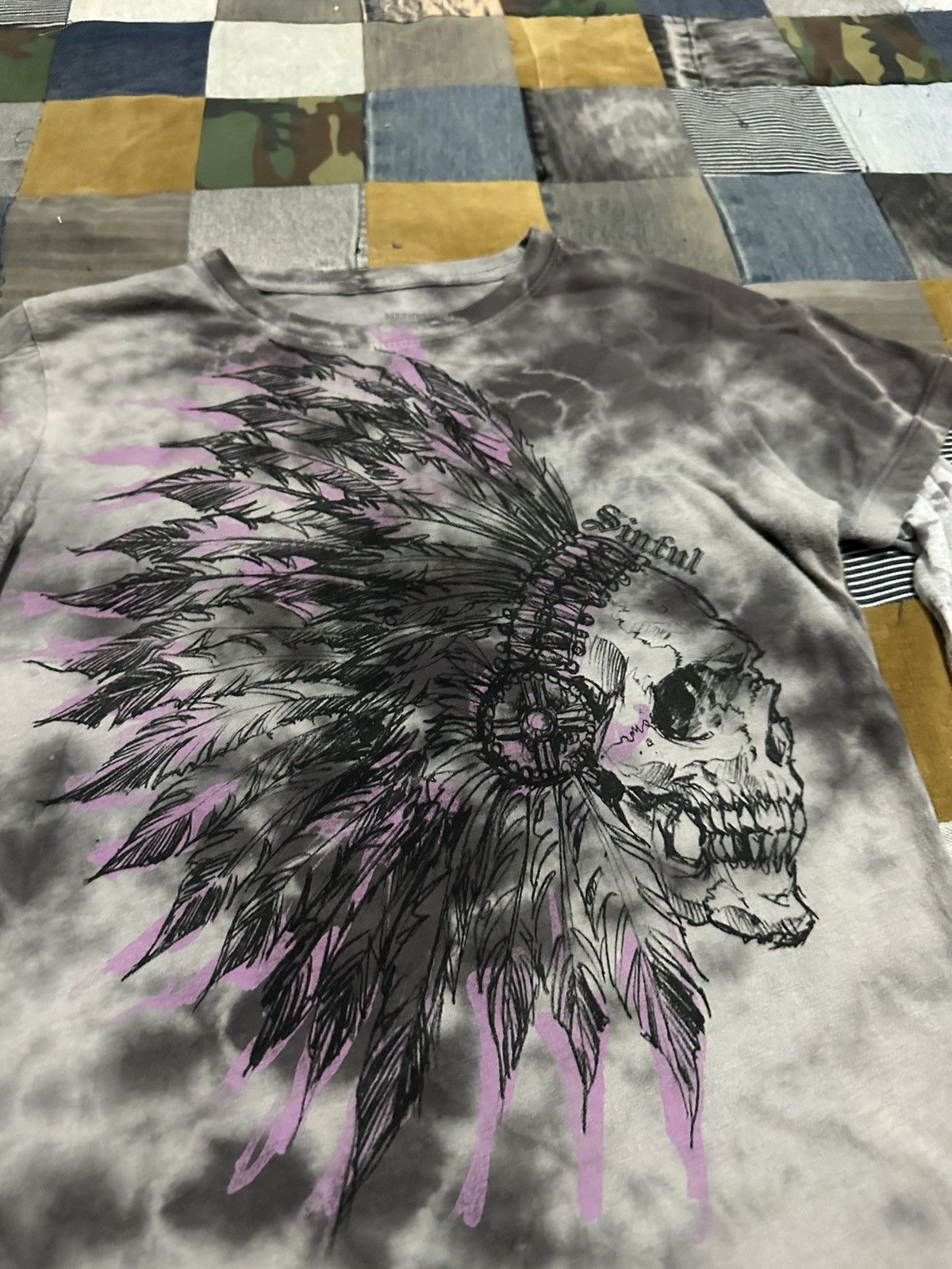Japanese Brand Sinful Tshirt with Skull Tattoo Sleeve Punk Bondage Size M / US 6-8 / IT 42-44 - 9 Thumbnail