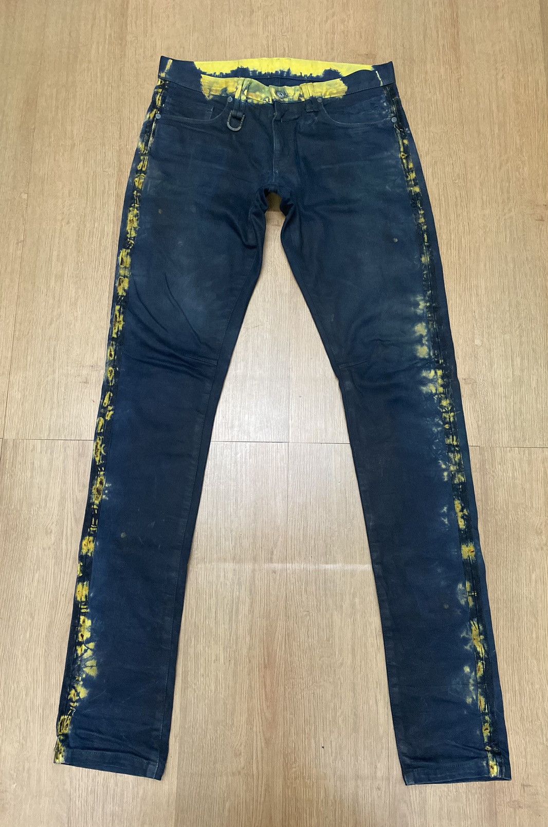 image of Mastermind Production x Roen Delete Roen Rapper Denim Slim Fit Jeans in Black (Size 34)