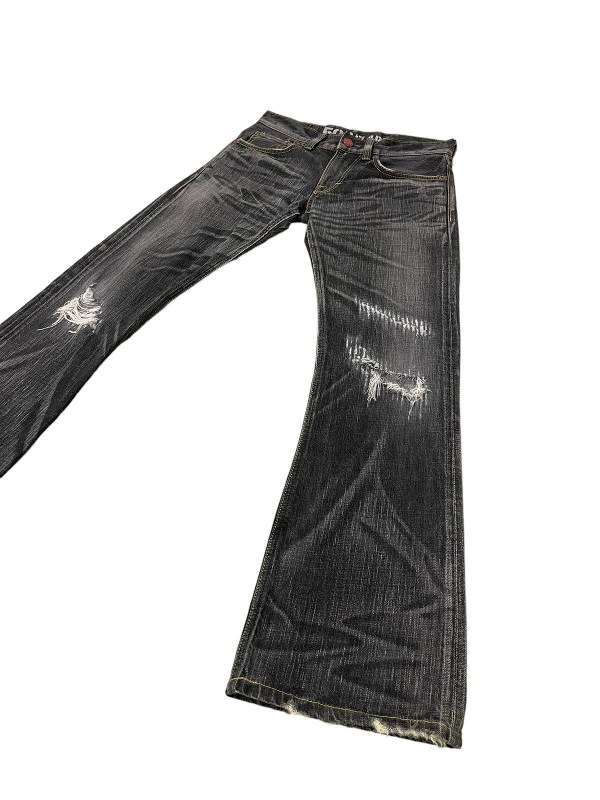 Japanese Brand Flare Jeans Edwin Japan Distress Acid Wash Boot Cut 5🟦7T Size US 30 / EU 46 - 1 Thumbnail