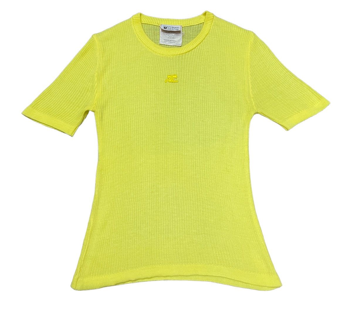 Courreges Courreges Yellow Ribbed Knitwear Top Size S / US 4 / IT 40 - 3 Thumbnail
