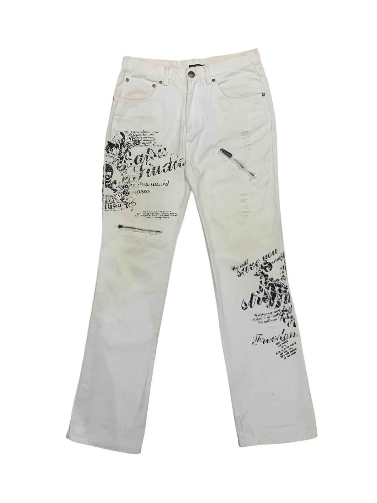 If Six Was Nine × Japanese Brand × Le Grande Bleu (L.G.B.) Vintage Japanese Datsu Studio Skull Punk Jeans Size US 32 / EU 48 - 1 Thumbnail