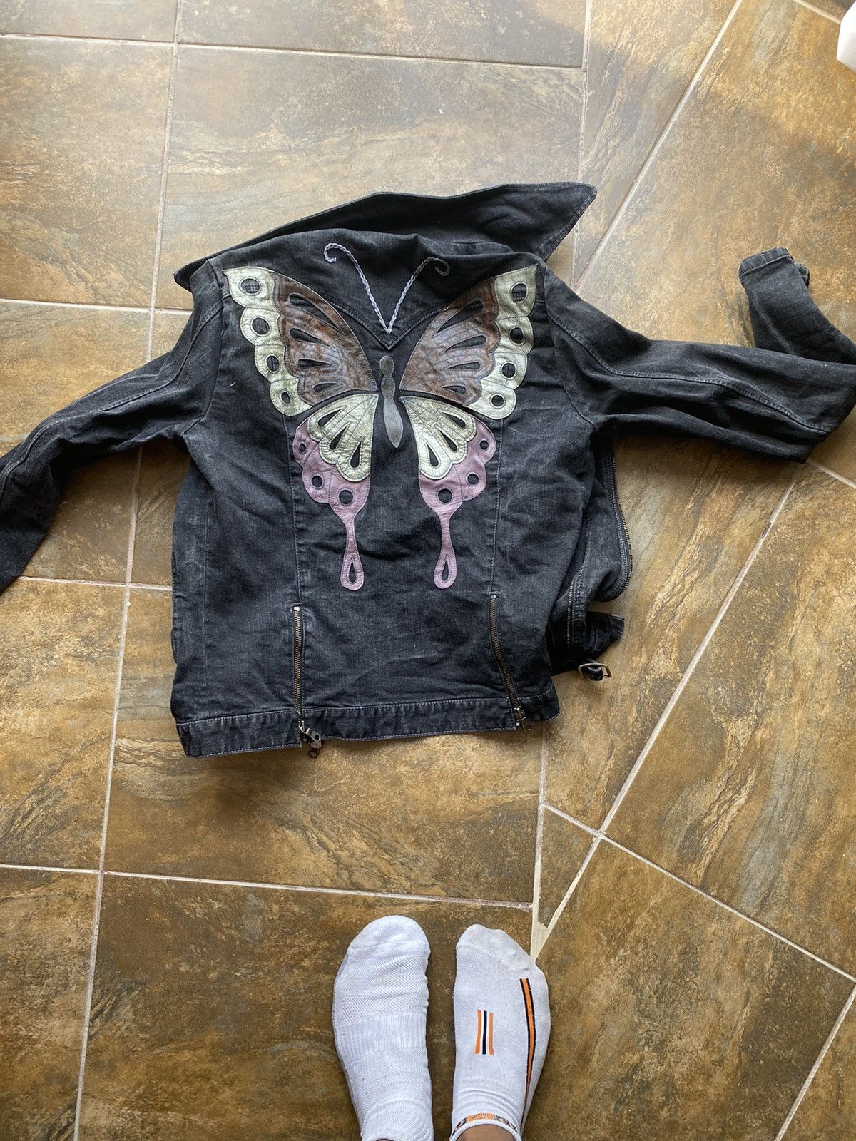 Japanese Brand Obelisk Butterfly Embroidered Denim Jacket Size US M / EU 48-50 / 2 - 5 Thumbnail