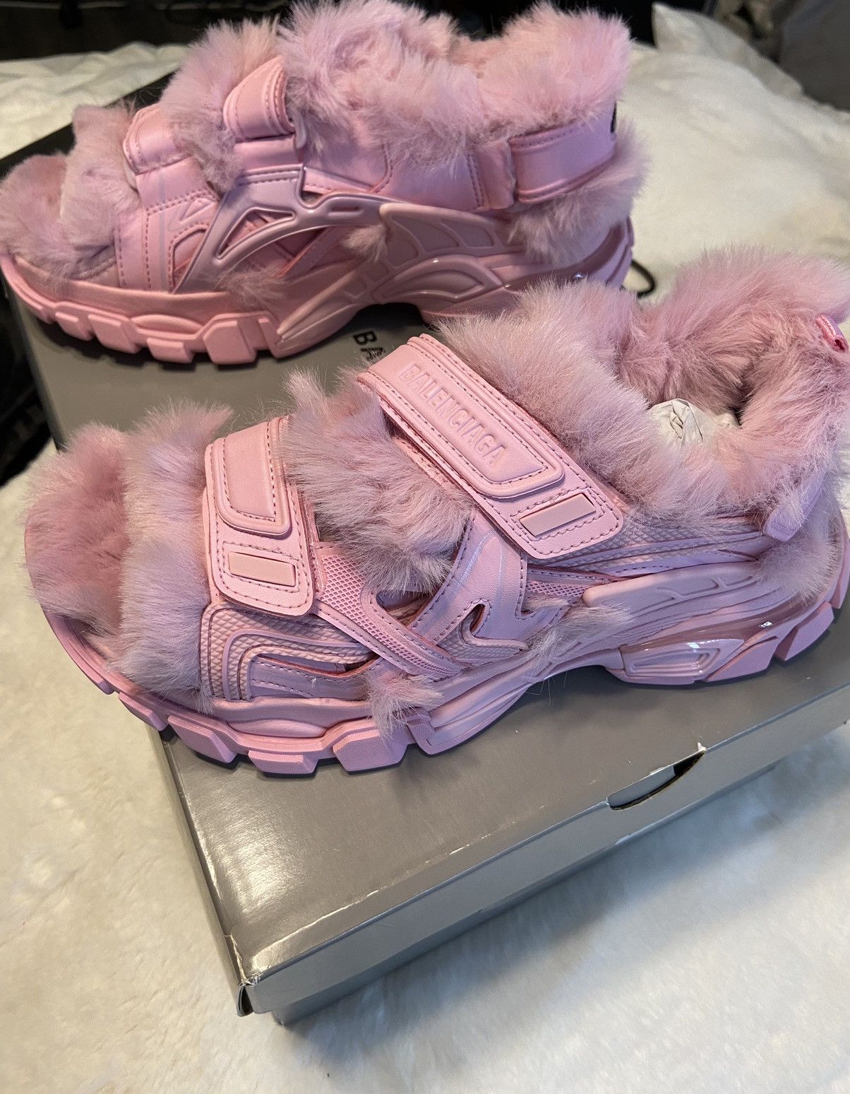 Balenciaga Balenciaga Track 2 Fur Sandals Size US 8 / IT 38 - 3 Thumbnail