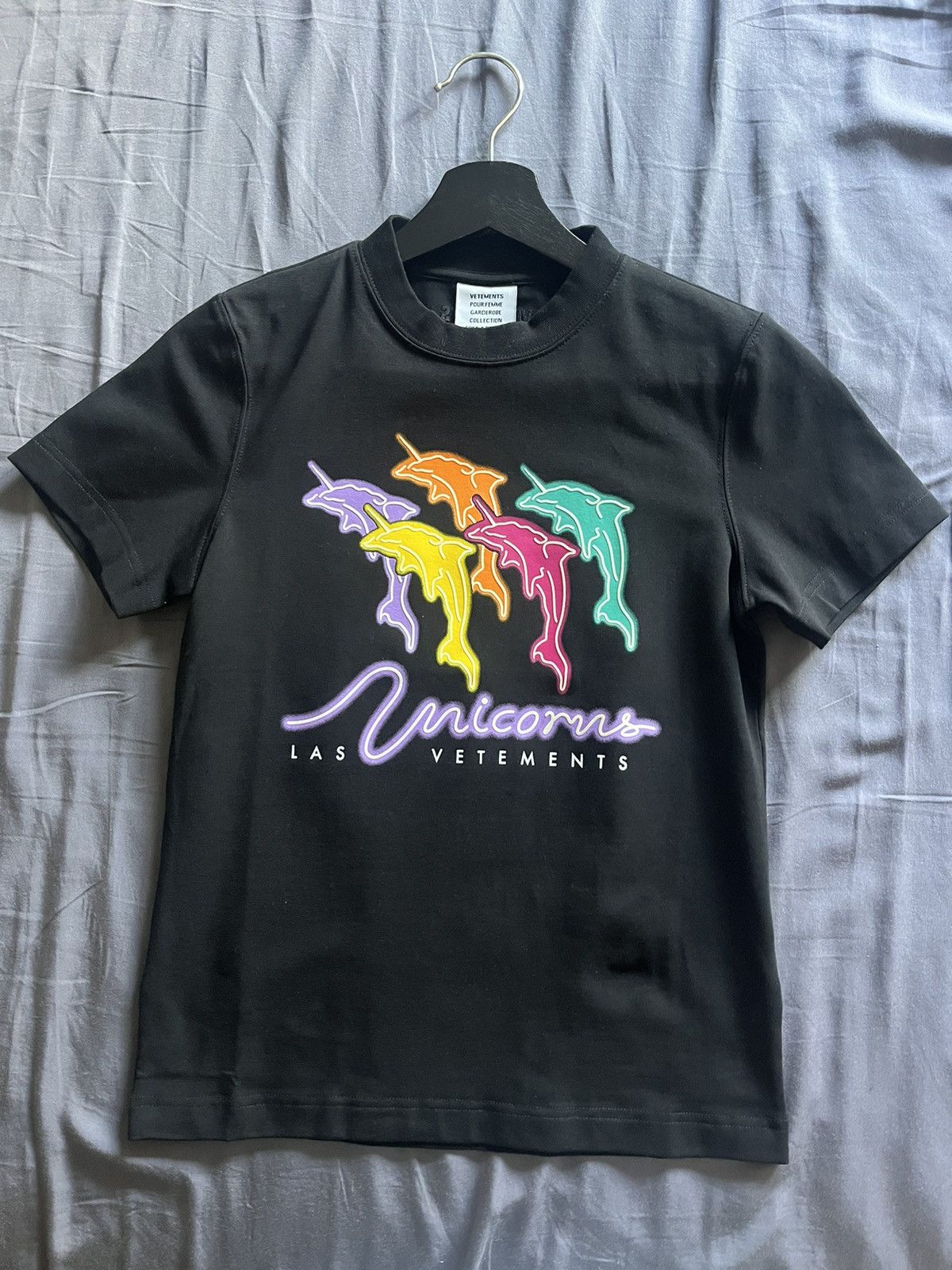 image of Vetements Las Vegas Exclusice Unicorns Tee in Black, Women's (Size Small)