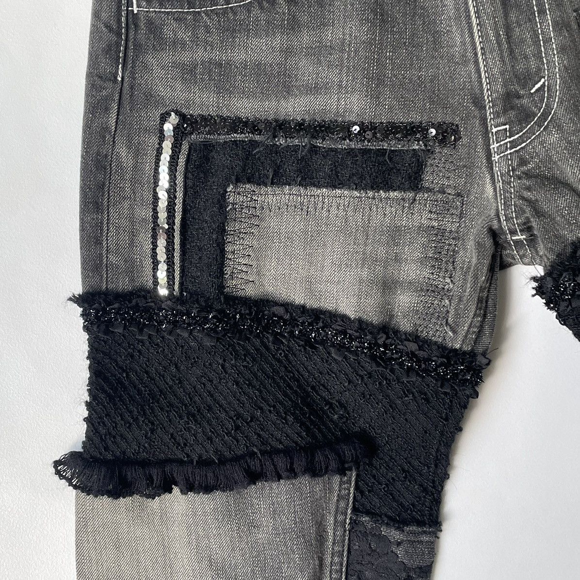 Comme des Garcons A/W 14 Distressed Patchwork Jeans Size 28" / US 6 / IT 42 - 6 Thumbnail
