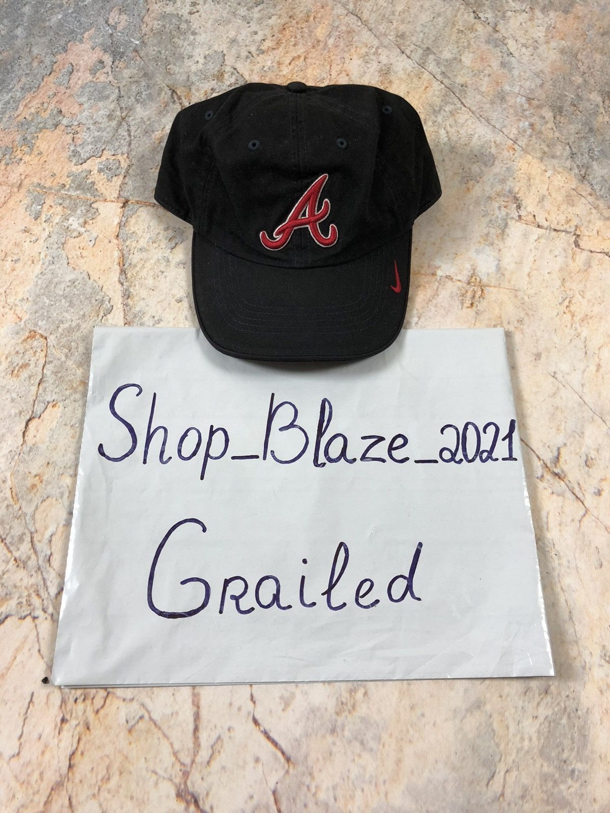 Nike × Vintage Nike vintage big logo braves team baseball hat cap Size ONE SIZE - 7 Thumbnail
