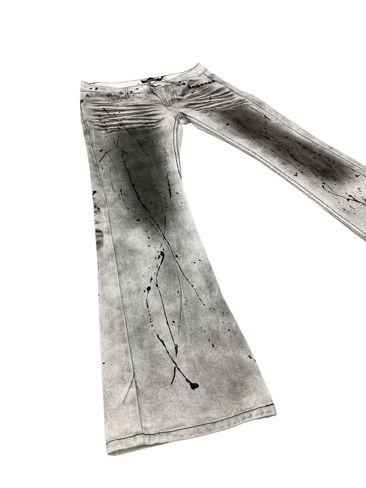 Japanese Brand Flare Jeans CavariA Painted Denim Low Rise Boot Cut 5🟦9 Size US 32 / EU 48 - 11 Thumbnail