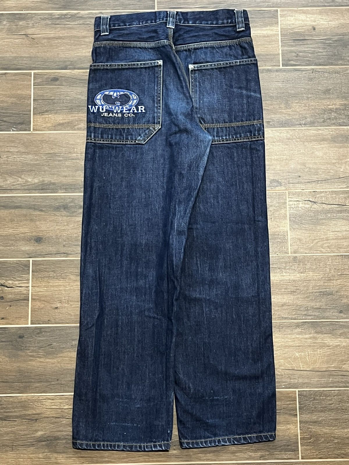 Jeans Vintage WU WEAR Brodé WU TANG CLAN - Coupe Baggy - Style Hip Hop Années 90 - Taille M