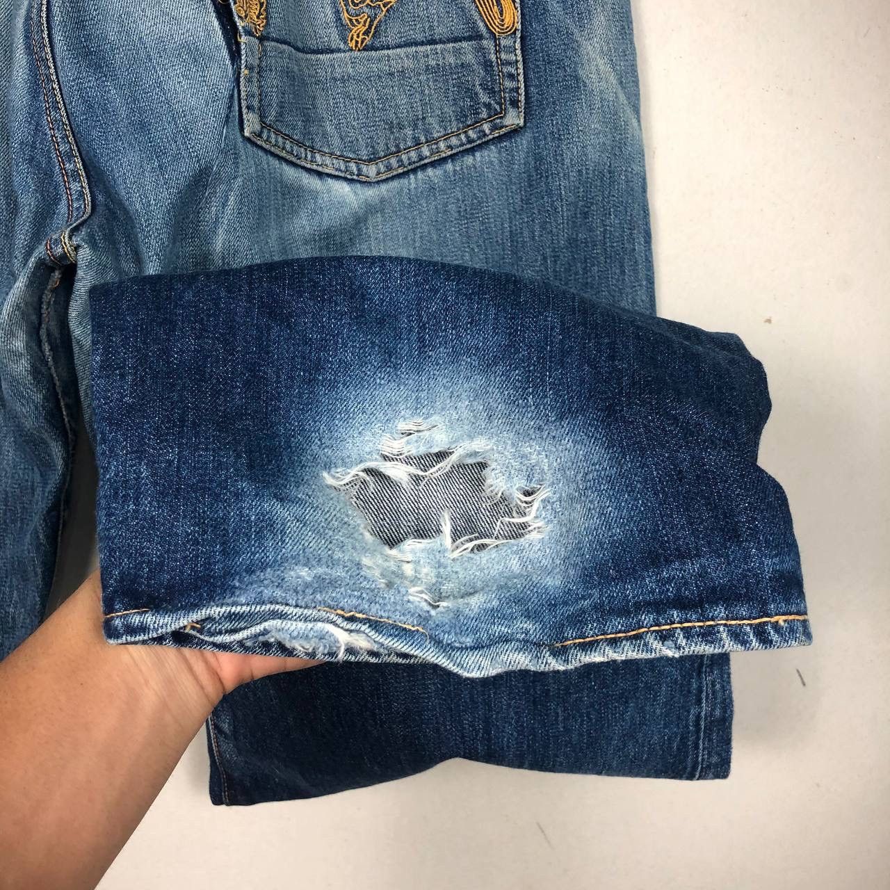 Evisu Distressed Evisu Selvedge Trash Jeans Destroyed Denim Size US 35 - 11 Thumbnail
