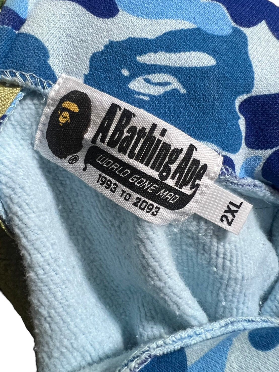 BAPE shark half full zip hoodie ABC green/blue camo