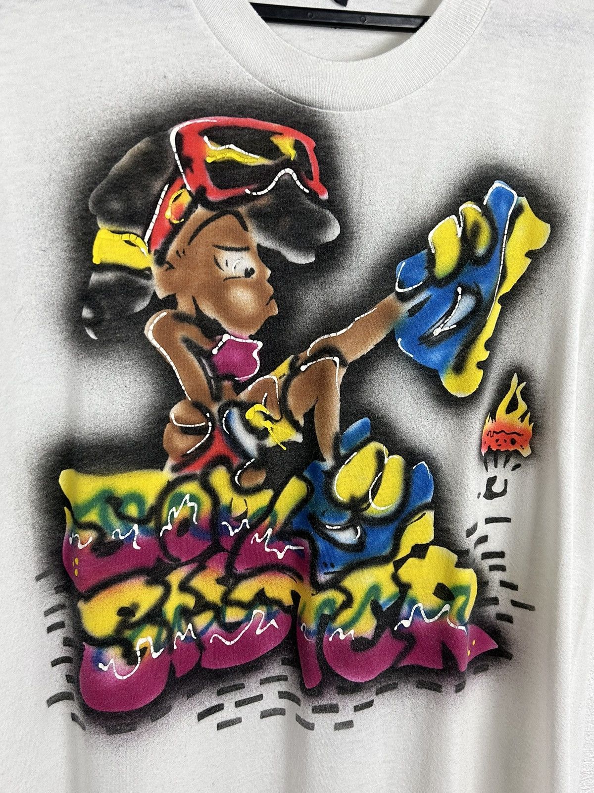 Vintage 90s Vintage Soul Sister Paintbrush Single Stitch T-Shirt Size US L / EU 52-54 / 3 - 2 Thumbnail