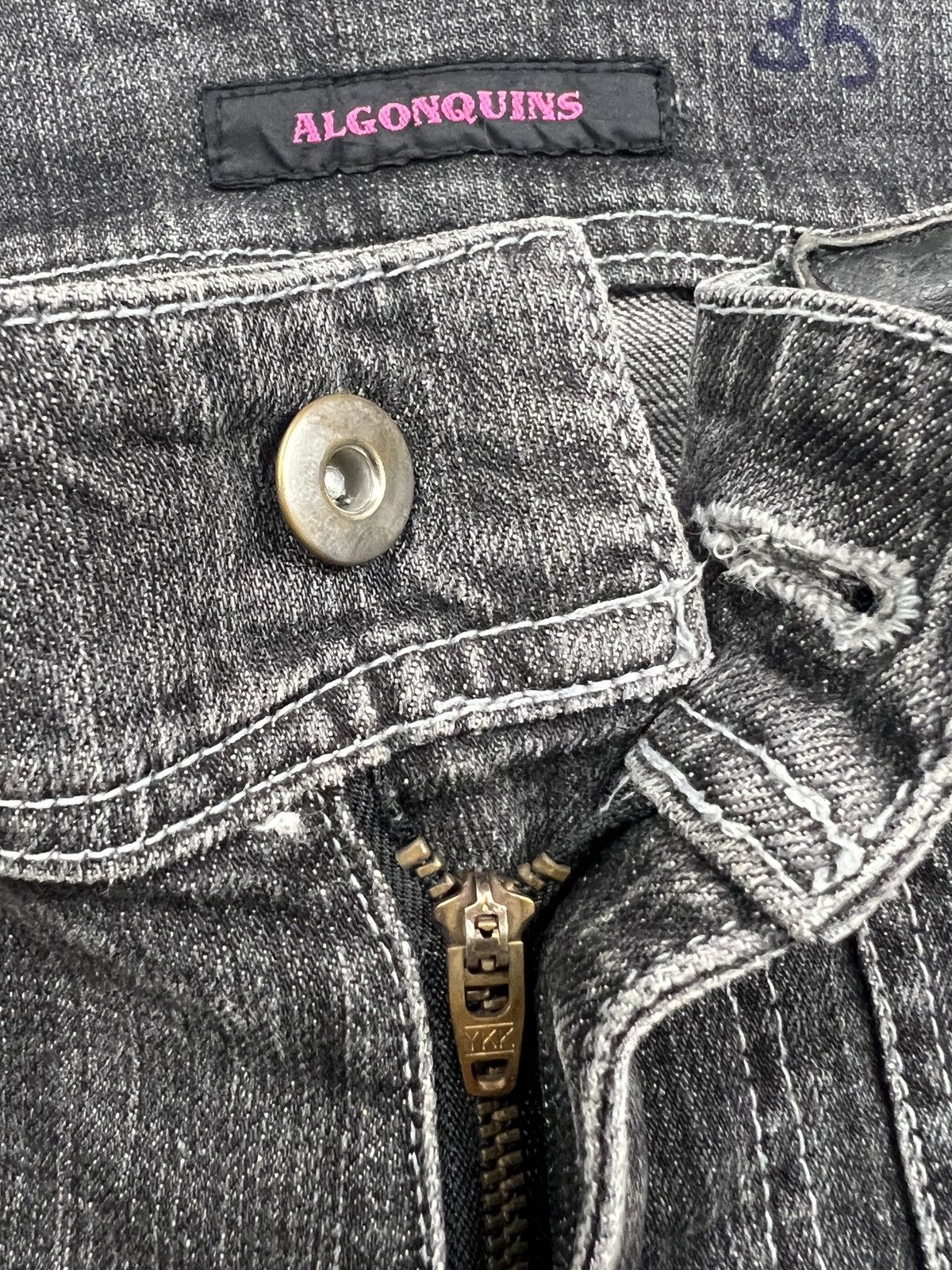 Japanese Brand Algonquins 🇯🇵 Studded Flare Cargo Denim Size US 31 - 12 Thumbnail