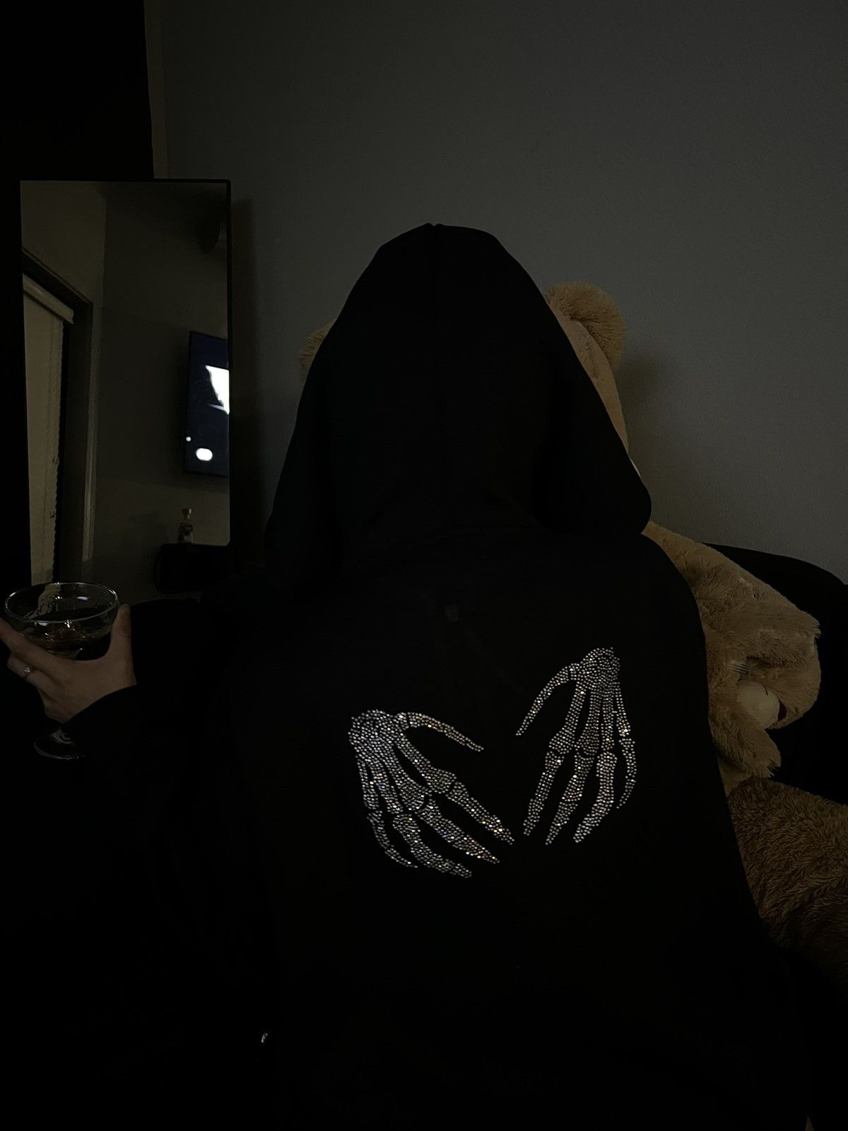 Vintage Rhinestones Skeleton Vintage Hoodie Size US M / EU 48-50 / 2 - 4 Thumbnail