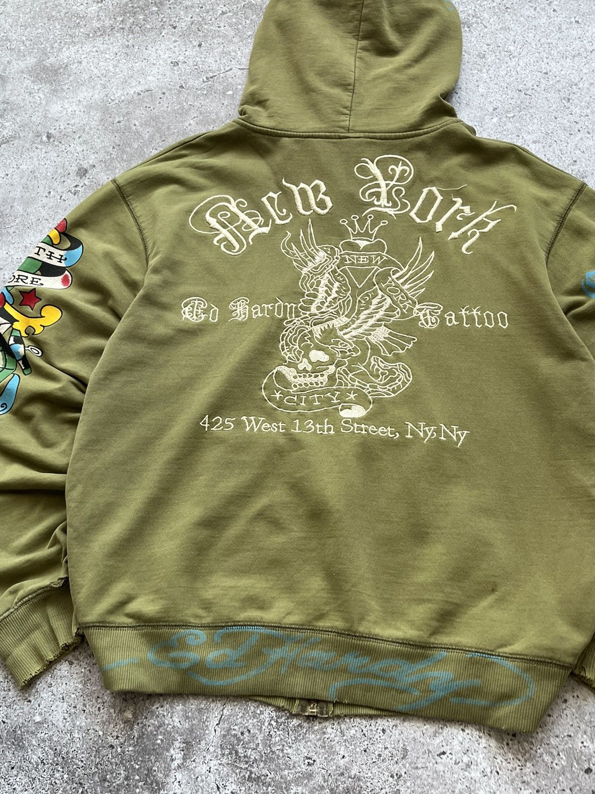Christian Audigier × Ed Hardy × Vintage Vintage Ed Hardy Zip Up Hoodie Rare Big Logo Size US L / EU 52-54 / 3 - 21 Thumbnail