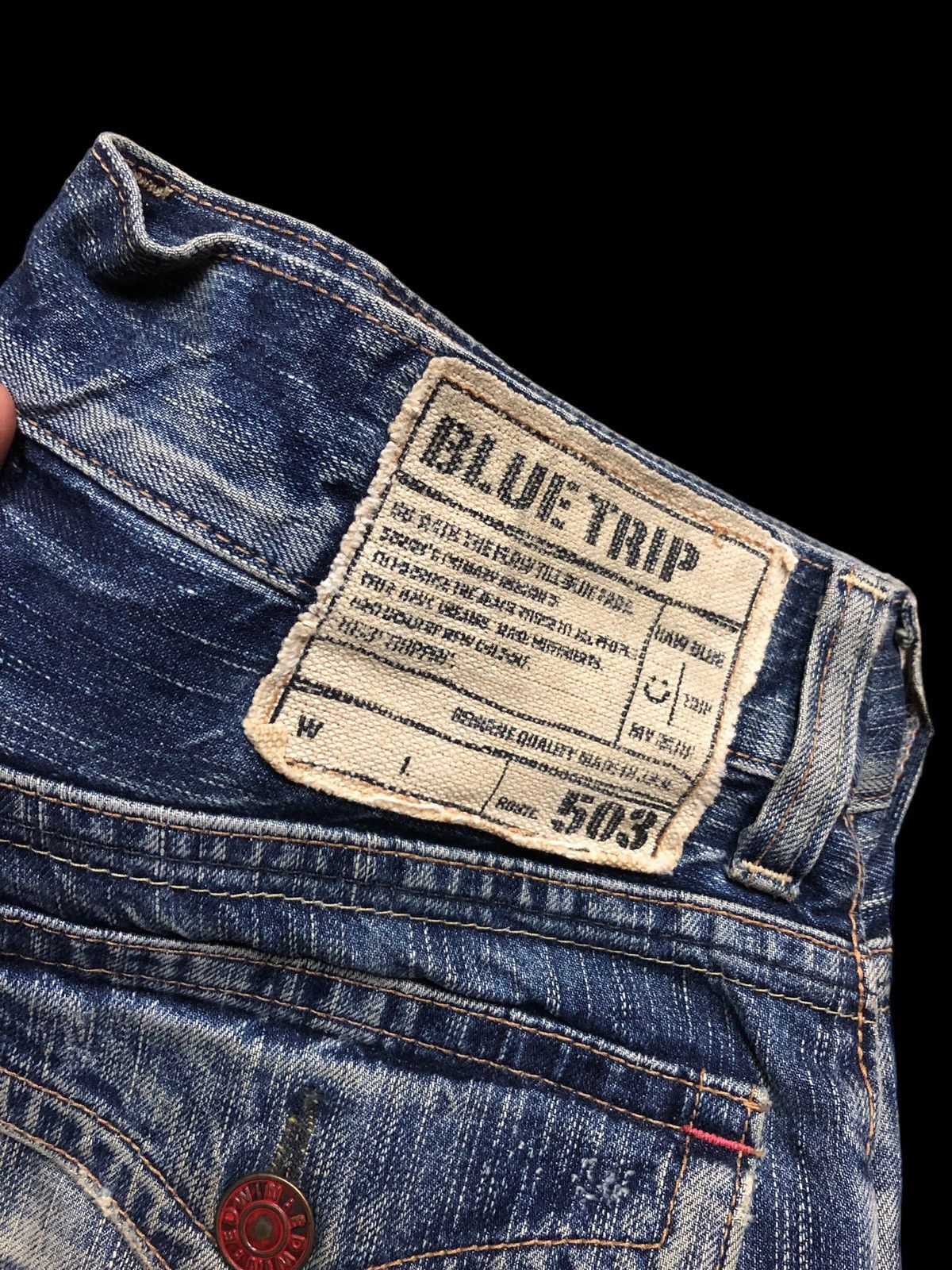 Edwin FLARED⚡️⚡️EDWIN BLUE TRIP DISTRESSED DENIM Size US 32 / EU 48 - 8 Thumbnail